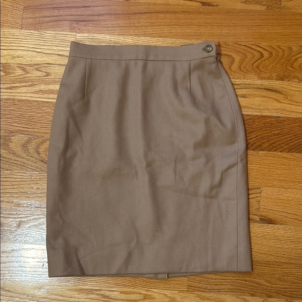 Vintage BURBERRY wool A line skirt in camel brown